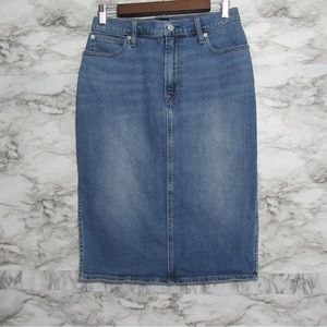 Gap Denim 5 Pocket Pencil Skirt Side Slits Size 28